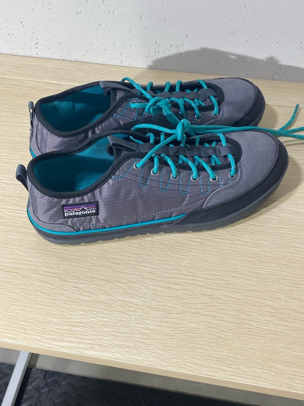 Patagonia Gray With Teal Accent Low-Top Lace-Up Sneakers